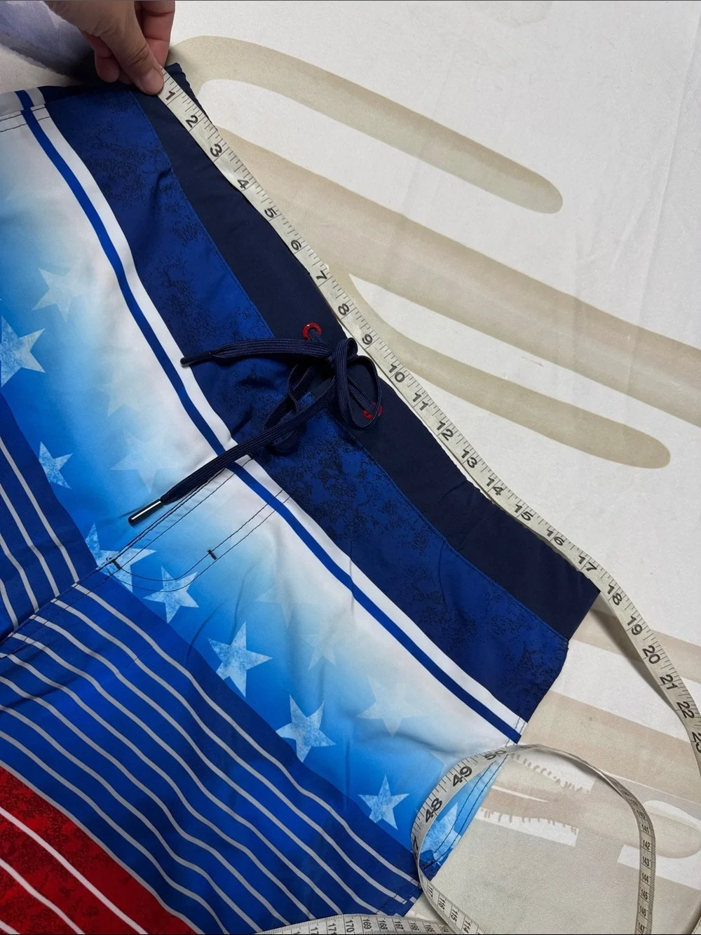 ZeroXposur Blue, Red & White Striped Swim Trunks